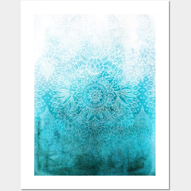 Fade to Teal - watercolor + doodle Wall Art by micklyn